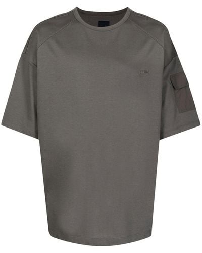 Juun.J Embroidered-logo Cotton T-shirt - Grey