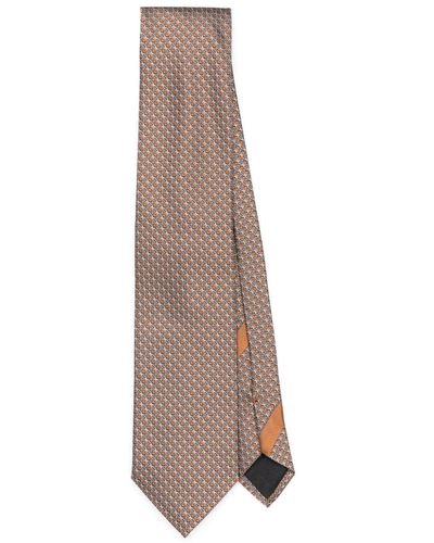 Zegna Cravate en soie à motif géométrique - Neutre