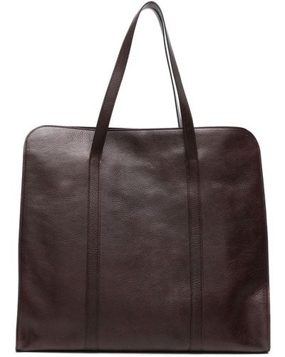 The Row Ben Leather Tote Bag - Brown