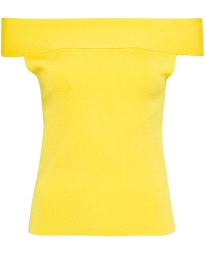 Fabiana Filippi Off-shoulder Fine-knit Top - Yellow