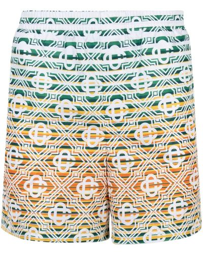 Casablanca Slim-Fit Mid-Length Appliquéd logo-print Swim Shorts - Men - Green Swimwear - XL