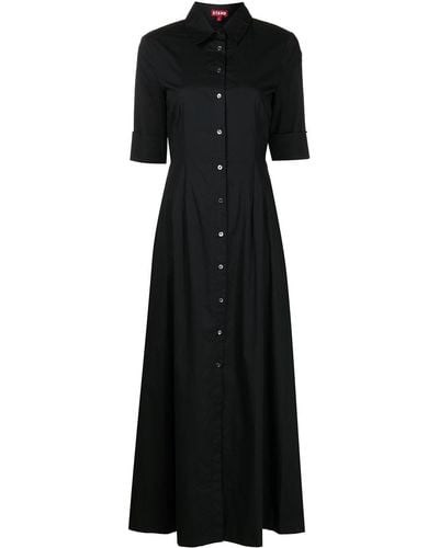 STAUD Joan Maxi Shirt Dress - Black