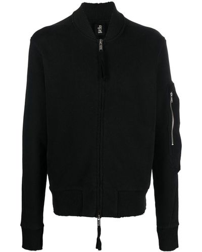 Thom Krom Ribbed-knit Deconstructed Bomber Jacket - Black