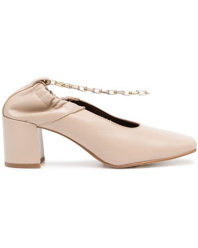 Alohas Agent Anklet Leather Pumps - Pink