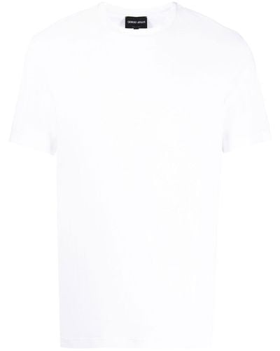 Giorgio Armani Plain Cotton T-shirt - White