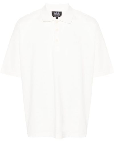 A.P.C. Logo-embroidered Cotton Polo Shirt - White