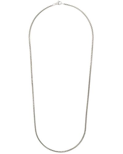 David Yurman Sterling Silver Box Chain Necklace - Metallic