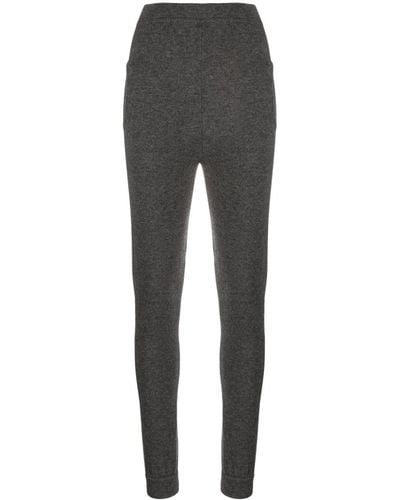 Saint Laurent Pantalones ajustados de cachemira - Gris