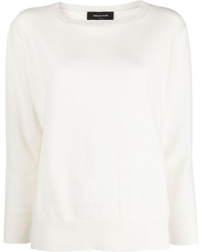 Fabiana Filippi Jersey con cuello redondo - Blanco