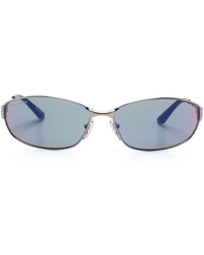 Balenciaga Sonnenbrille mit ovalem Gestell - Blau