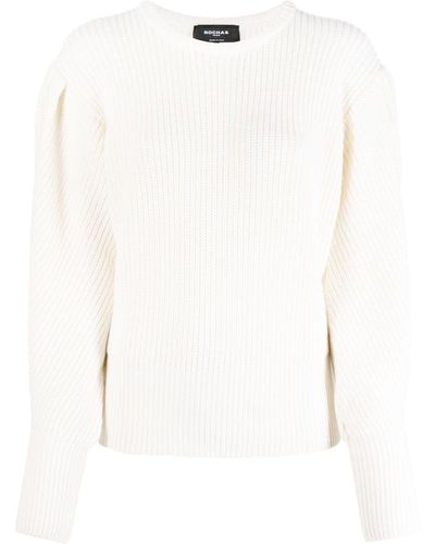Rochas Chunky Ribbed-knit Sweater - Natural