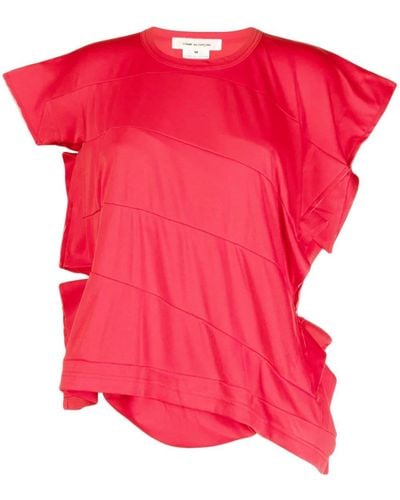 Comme des Garçons T-shirt Met Asymmetrische Vlakken - Roze