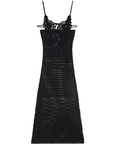 Alanui A Love Letter To India Woven Cotton Dress - Black