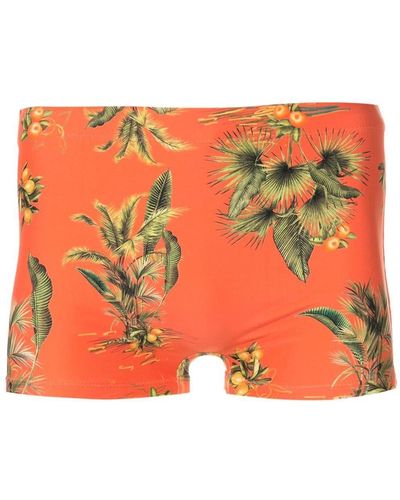 Lygia & Nanny Floral-print Swim Shorts - Orange