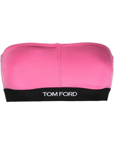 Tom Ford Sujetador tipo bandeau con logo - Rosa