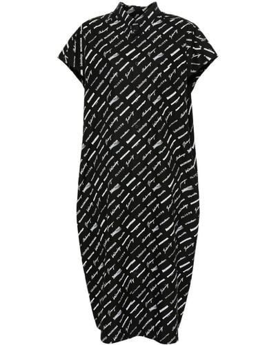 Balenciaga Logo-print Shirt Dress - Black