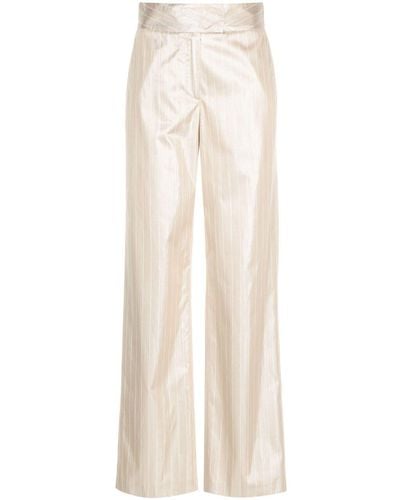 Genny Pinstripe-pattern Wide-leg Pants - White