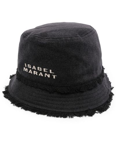 Isabel Marant Logo-embroidered Denim Bucket Hat - Black