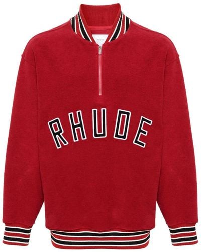 Rhude Sweater Met Halve Rits - Rood