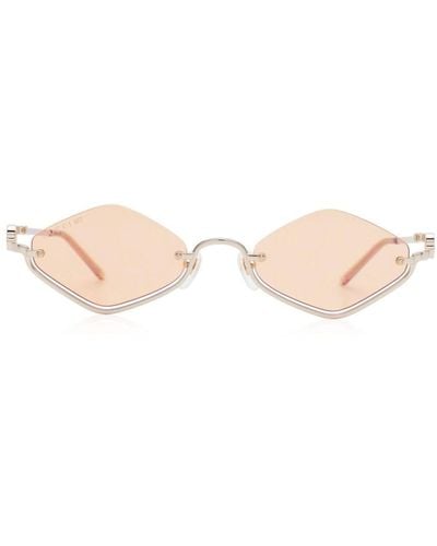 Gucci Upside Down Sonnenbrille mit Rautenform - Pink
