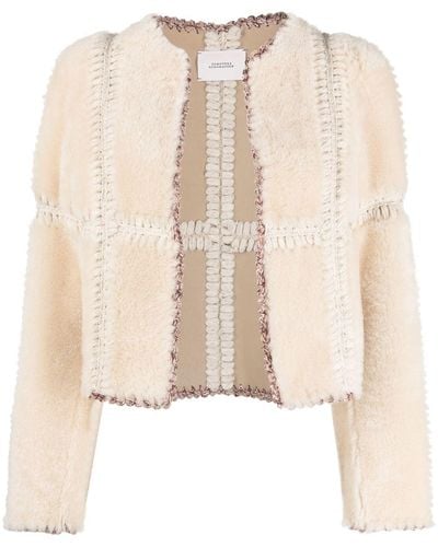Dorothee Schumacher Shearling Cropped Jacket - Natural