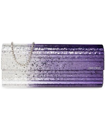Jimmy Choo Sweetie Glittered Clutch Bag - Purple