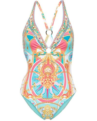 Camilla Sail Away With Me-print Econyl® Swimsuit - Blue