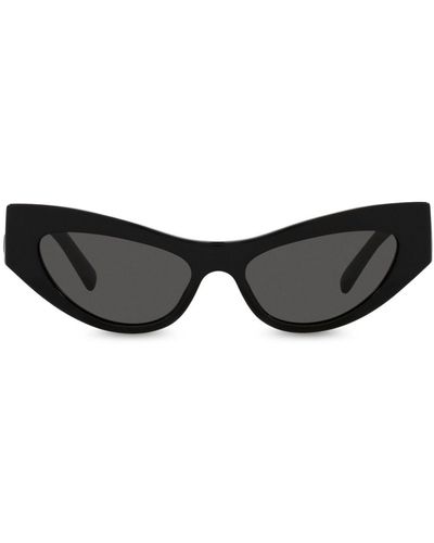 Dolce & Gabbana Gafas de sol cat eye con logo en relieve - Negro