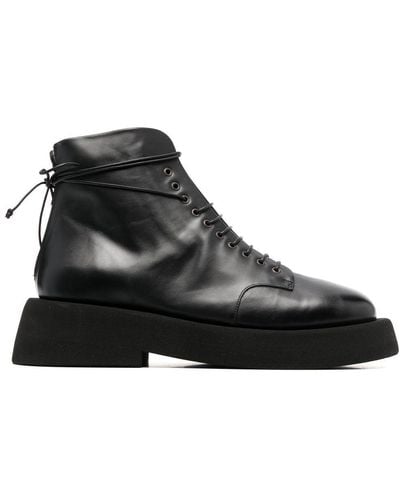Marsèll Zip-back Leather Ankle Boots - Black