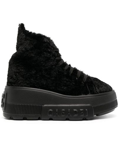 Casadei Nexus Sneakers aus Fleece-Textur - Schwarz