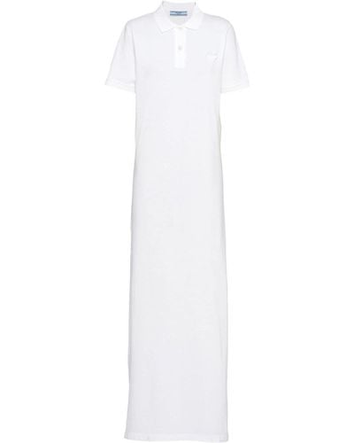 Prada Piqué Maxi Dress - White