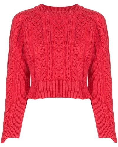 Alexander McQueen Cable-knit Fitted Sweater - Red