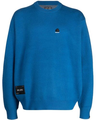 Izzue Intarsia-knit Logo Sweater - Blue