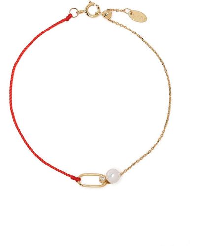 Ruifier 18kt Gelbgoldarmband mit Perlen - Rot