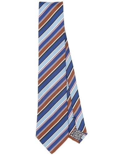 Paul Smith Club Stripe Silk Tie - Blue