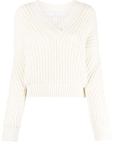 IRO Chunky-knit V-neck Sweater - White