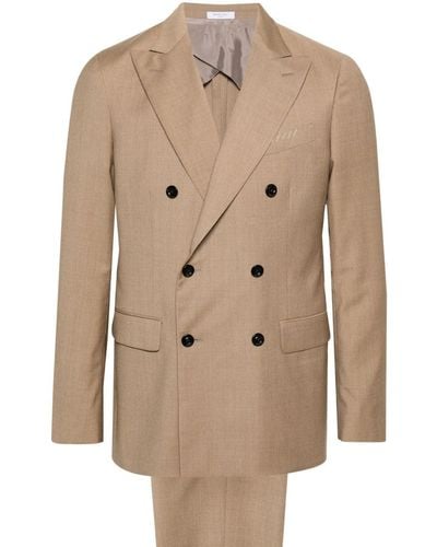 Boglioli Double-breasted Wool Suit - Natural