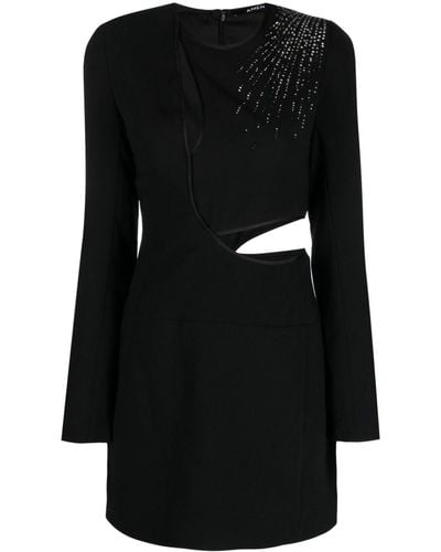 Amen Rhinestone-embellished Cut Out Dress - Black