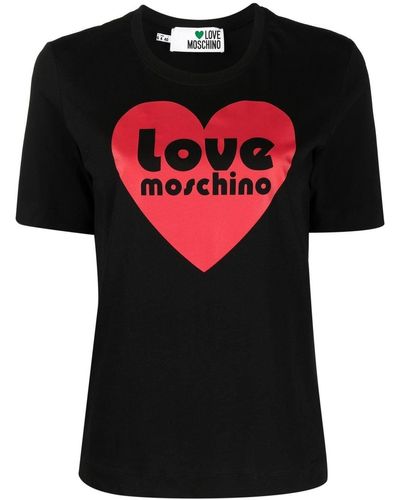 Love Moschino Heart-motif Logo-print T-shirt - Black