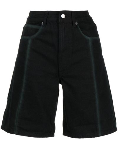 Izzue Short en jean à patch logo - Noir