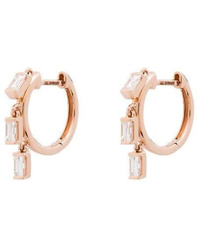 Anita Ko 18kt Rose Gold Baguette Diamond Hoop Earrings - Multicolour