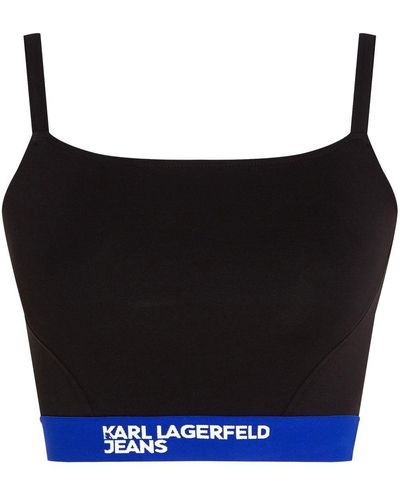 Karl Lagerfeld Jersey-knit Bustier Top - Black
