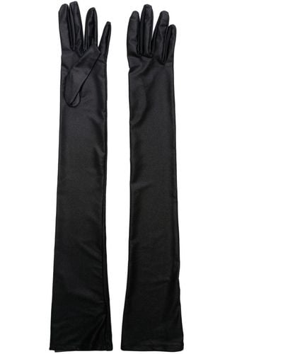 Saint Laurent Elbow-length Satin Gloves - Black