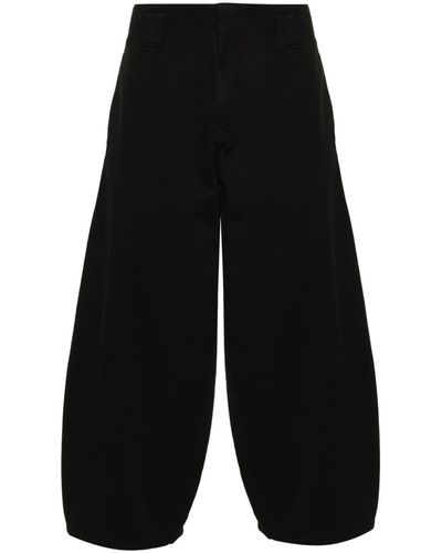 Societe Anonyme Pantalones anchos con logo bordado - Negro
