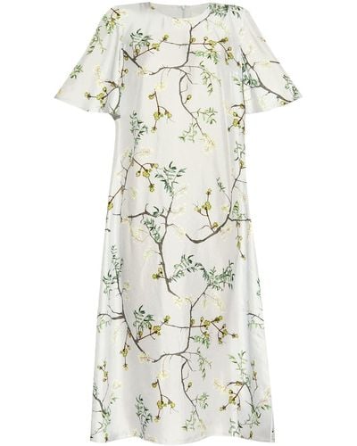 Munthe Floral-print Silk Maxi Dress - White