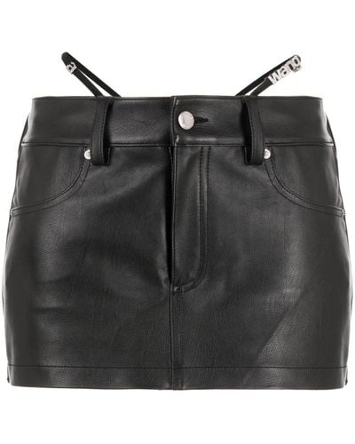 Alexander Wang Strap-detail Calfskin Mini Skirt - Black