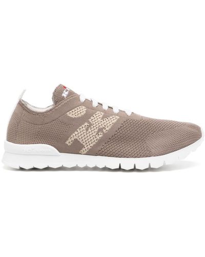 Kiton Logo Knitted Trainers - Brown