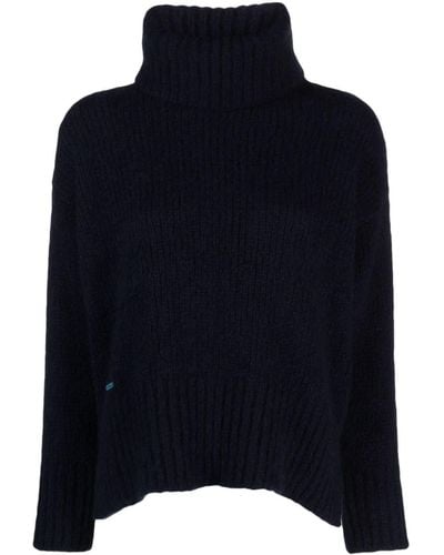 Alanui Roll-neck Cashmere-silk Knit Sweater - Blue