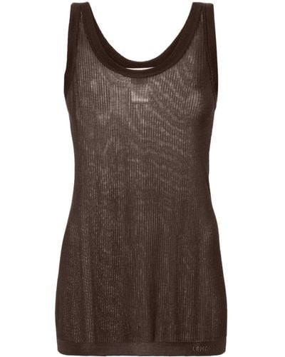 Lemaire Ribbed Trim Tank Top - Brown
