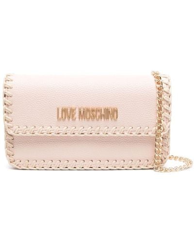 Love Moschino Schultertasche mit Logo - Pink